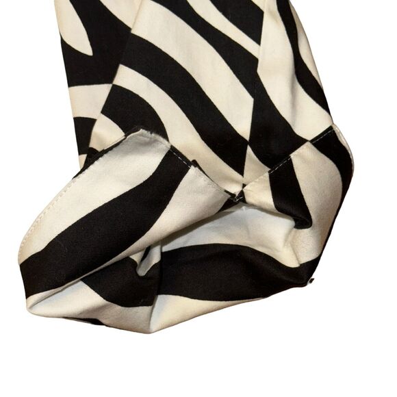 Sandro Sportswear Tie Waist Jacket Sz S Black White Zebra Print Button Collared - Picture 4 of 6